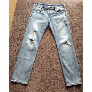 Silver Jeans Men Konrad Slim Fit Straight Leg Sz 33x32 Distressed Stretch Preppy